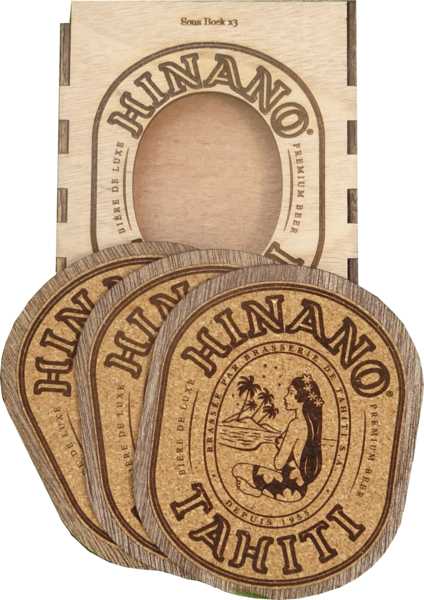 Posavaso Hinano - Caja de madera